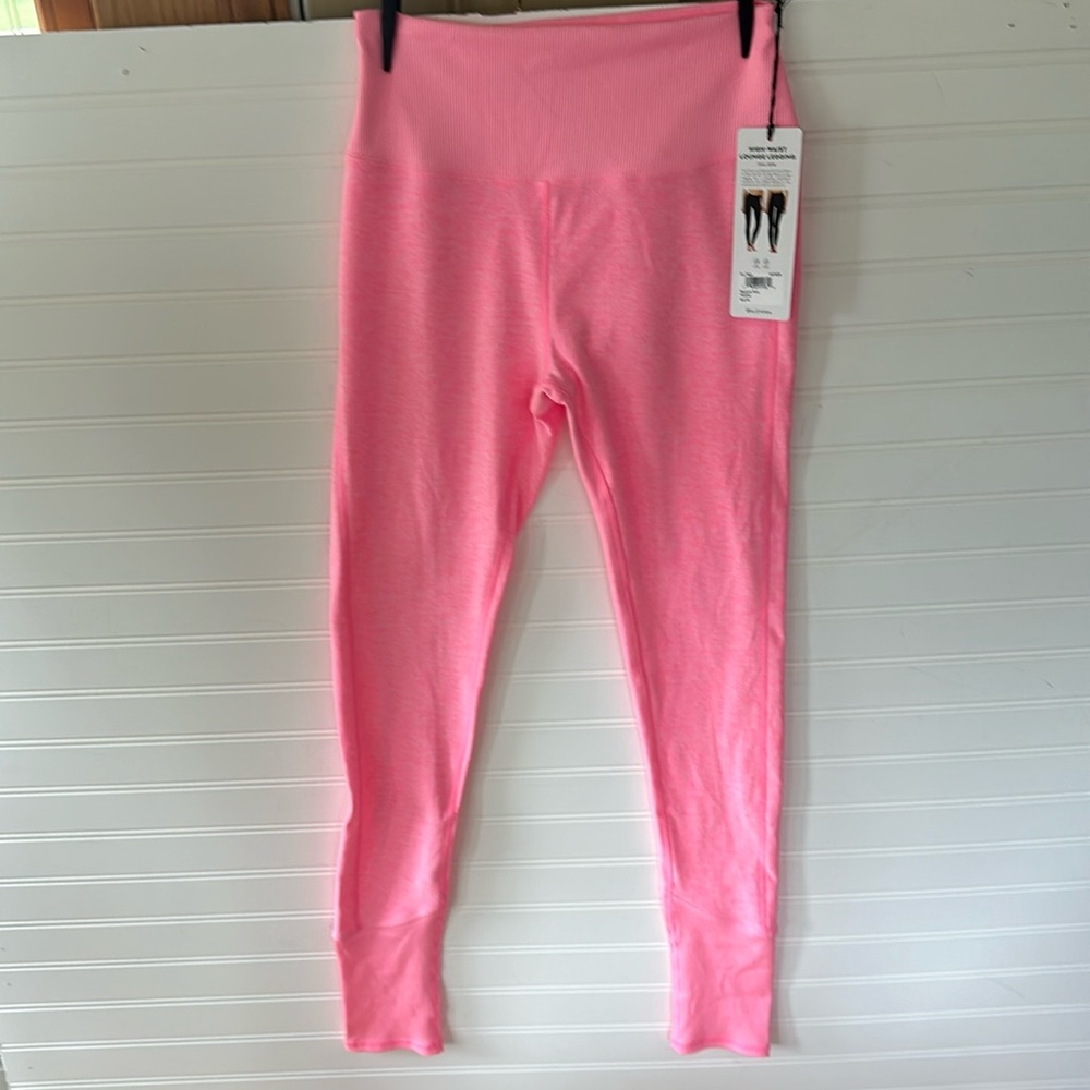 Hot Pink Alo High Waist Lounge Legging and bra